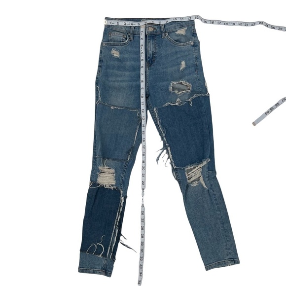 Top Shop Moto Jamie Patchwork Distressed Skinny Jeans Size 28 Women’s - Picture 5 of 8